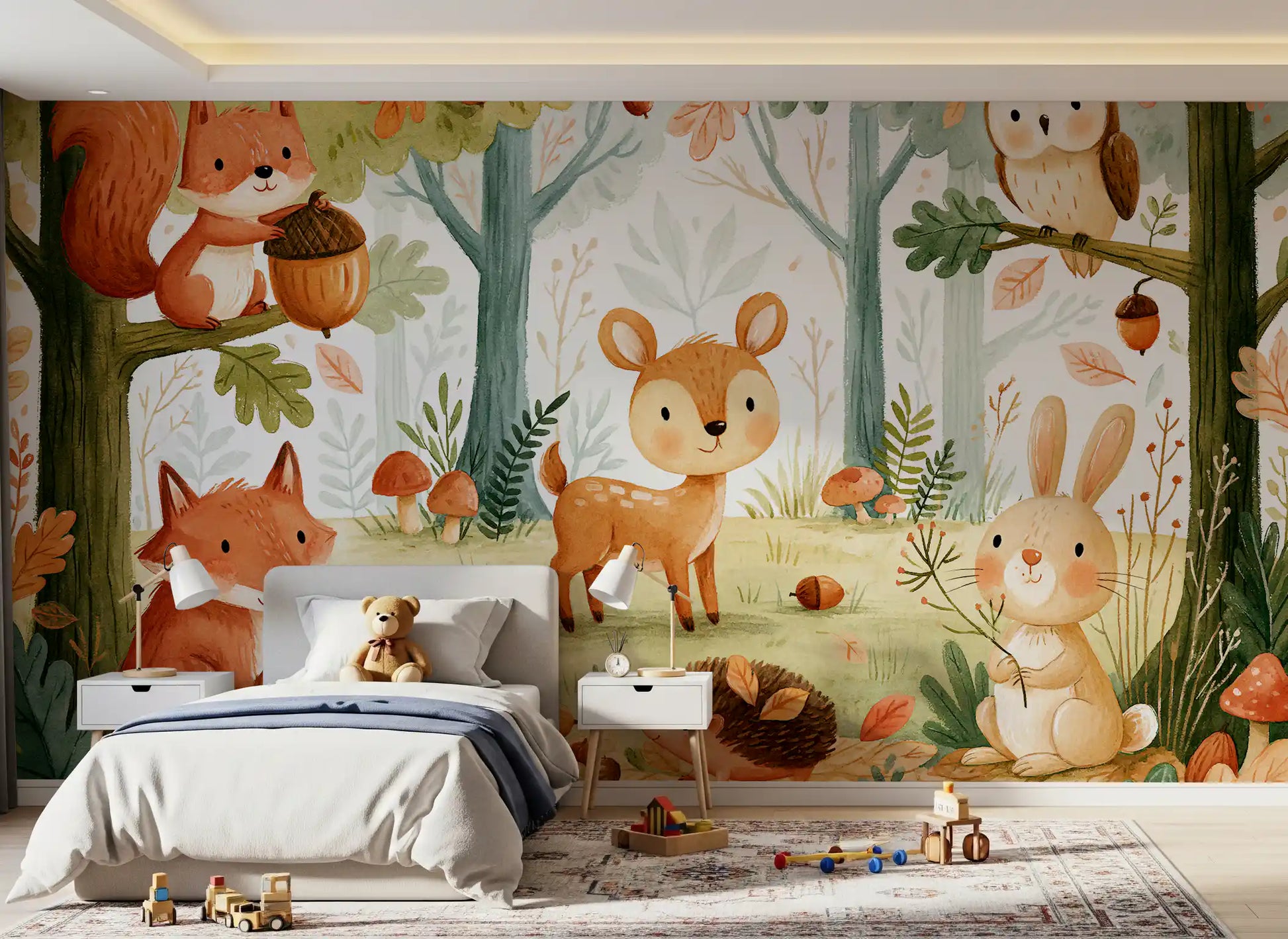 Forest Friends and Autumn Foliage Wall Mural