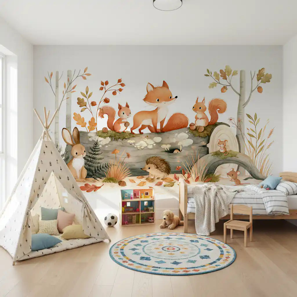 Forest Friends Woodland Gathering Wall Mural