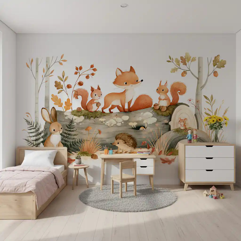 Forest Friends Woodland Gathering Wall Mural