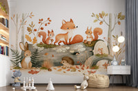 Forest Friends Woodland Gathering Wall Mural