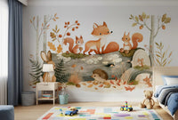 Forest Friends Woodland Gathering Wall Mural