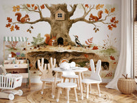 Forest Friends Treehouse Hideaway Wall Mural
