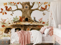 Forest Friends Treehouse Hideaway Wall Mural