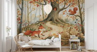 Fox and Woodland Friends Meadow Scene Wall Mural