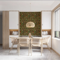 Vintage Woodland Mushroom and Fern Forage Wallpaper⁠