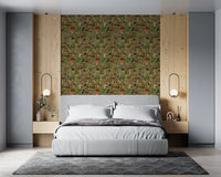 Vintage Woodland Mushroom and Fern Forage Wallpaper⁠