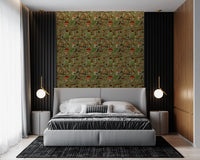 Vintage Woodland Mushroom and Fern Forage Wallpaper⁠