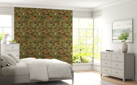 Vintage Woodland Mushroom and Fern Forage Wallpaper⁠