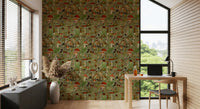 Vintage Woodland Mushroom and Fern Forage Wallpaper⁠