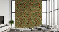 Vintage Woodland Mushroom and Fern Forage Wallpaper⁠