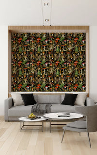 Vintage Woodland Mushroom Harvest Wallpaper⁠