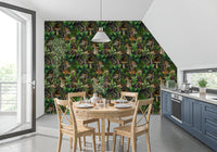 Vintage Forest Creatures and Fungi Wallpaper⁠