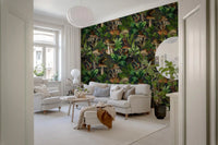 Vintage Forest Creatures and Fungi Wallpaper⁠