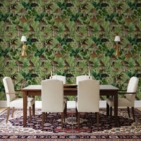 Botanical Woodland Mushroom Grove Wallpaper⁠