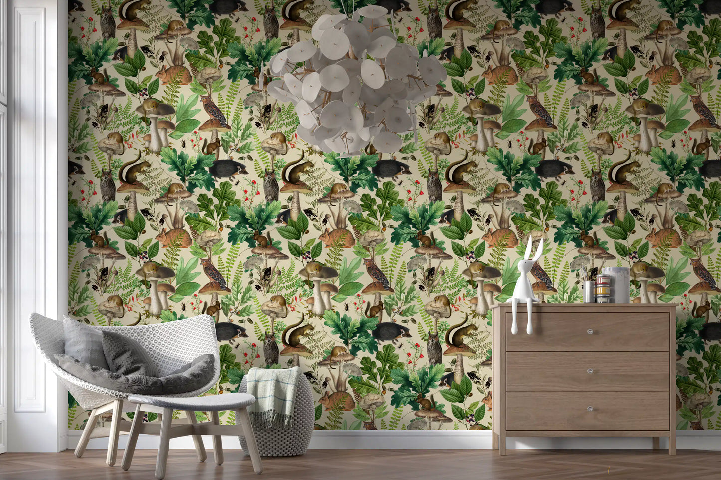 Enchanted Woodland Flora and Fauna Wallpaper⁠