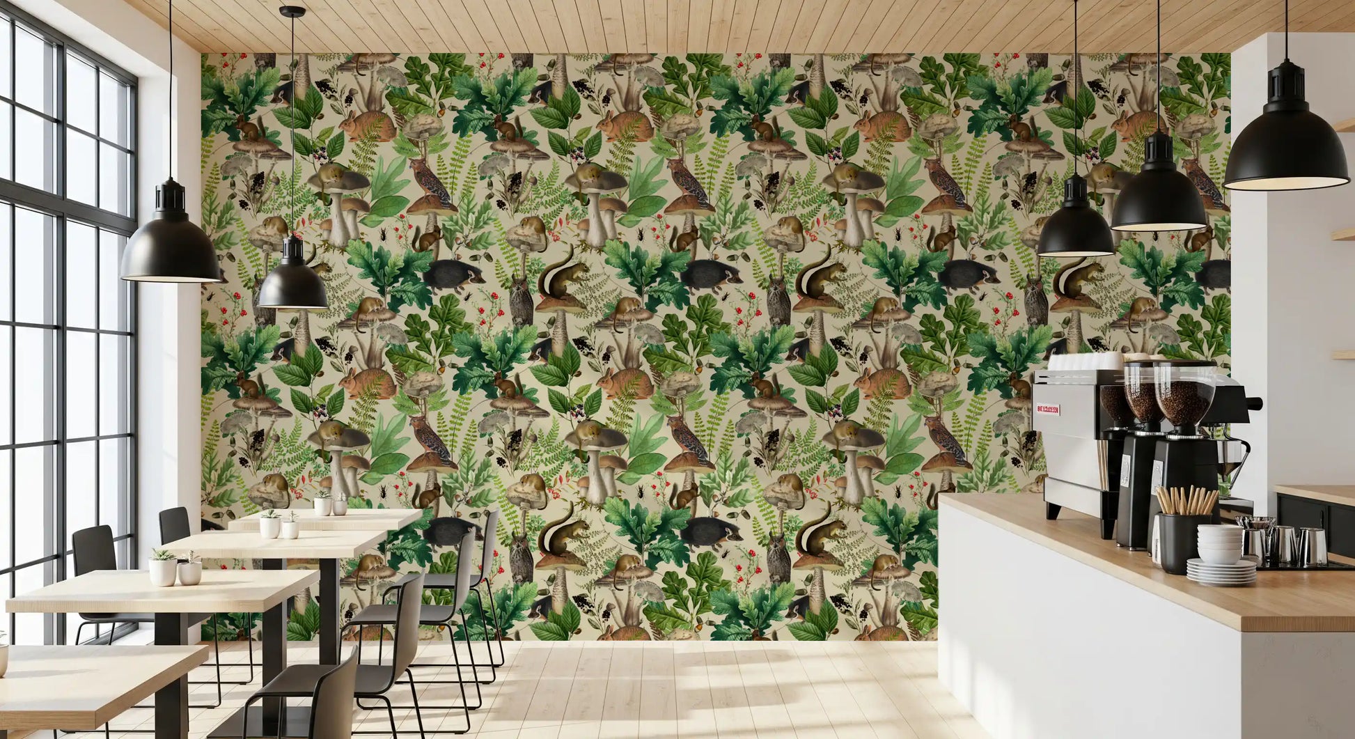Enchanted Woodland Flora and Fauna Wallpaper⁠