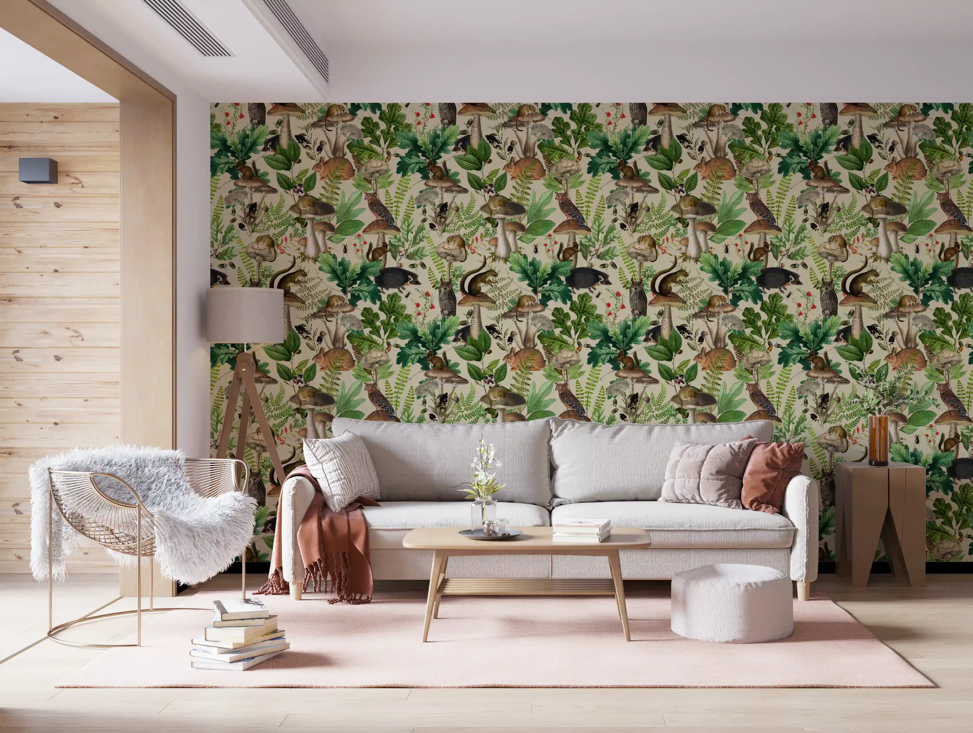 Enchanted Woodland Flora and Fauna Wallpaper⁠