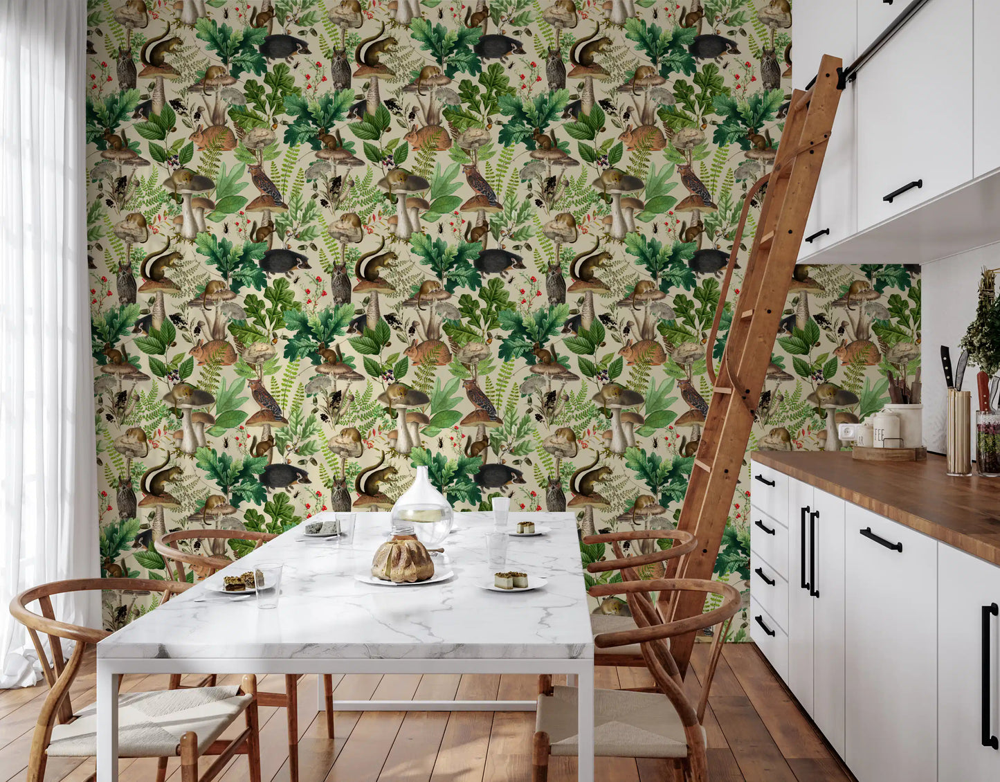 Enchanted Woodland Flora and Fauna Wallpaper⁠