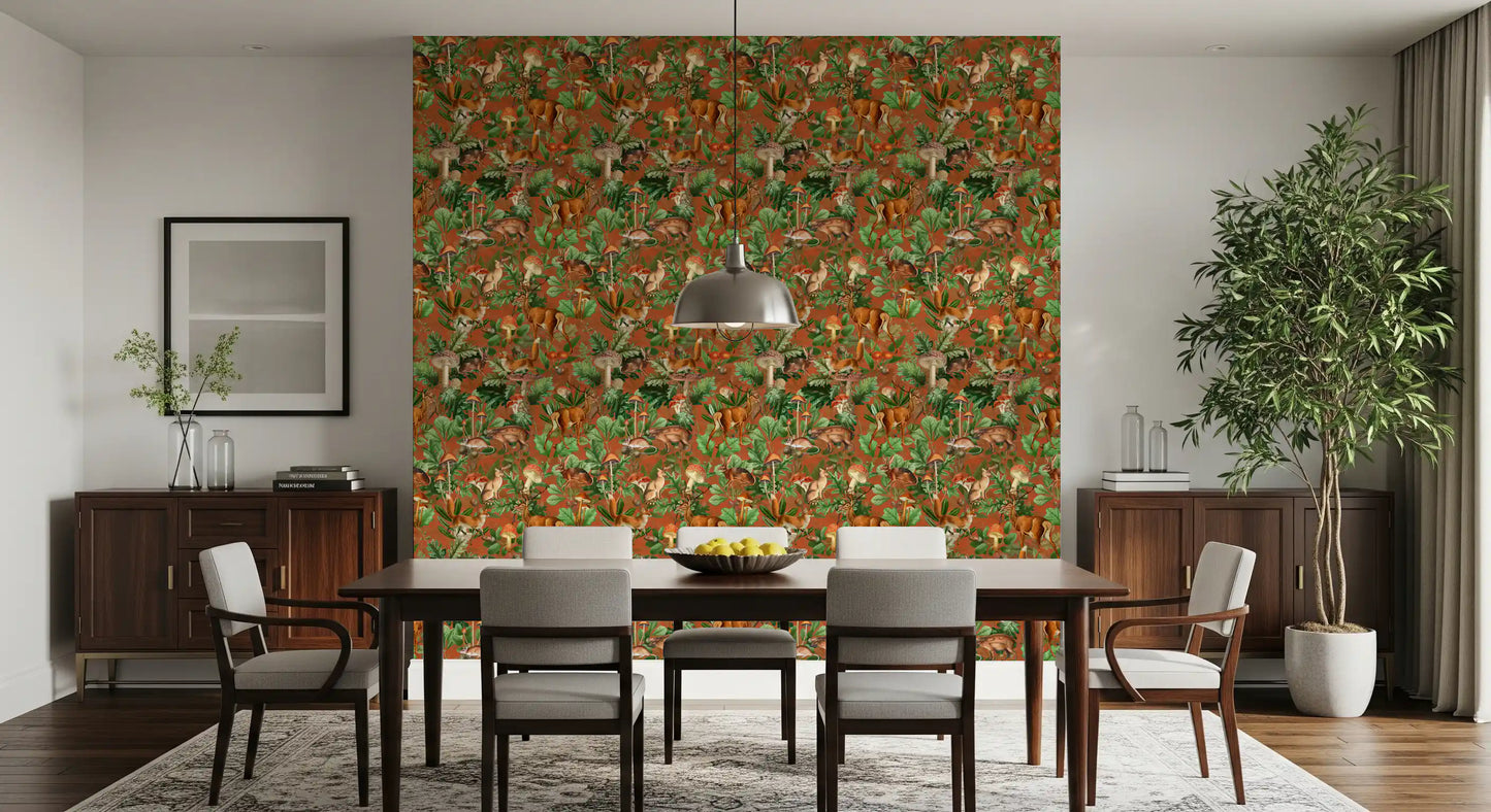 Vintage Botanical Woodland Collection Wallpaper⁠