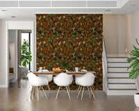 Rustic Woodland Creatures and Fungi Tapestry Wallpaper⁠