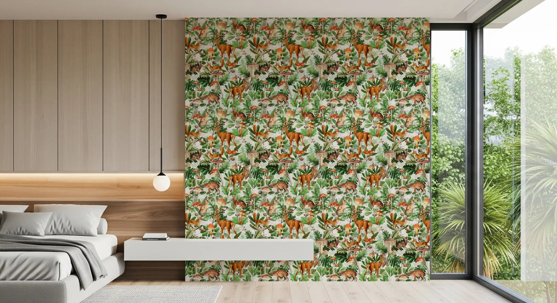 Rustic Forest Creatures and Fungi Tapestry Wallpaper⁠