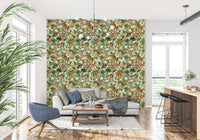 Rustic Forest Creatures and Fungi Tapestry Wallpaper⁠