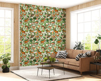 Rustic Forest Creatures and Fungi Tapestry Wallpaper⁠