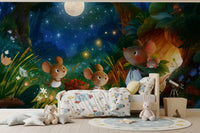 Midnight Forest Mouse Gathering Wall Mural