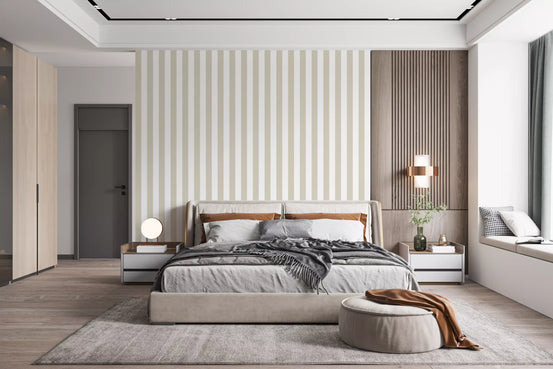 Classic Neutral Vertical Stripes Wallpaper⁠