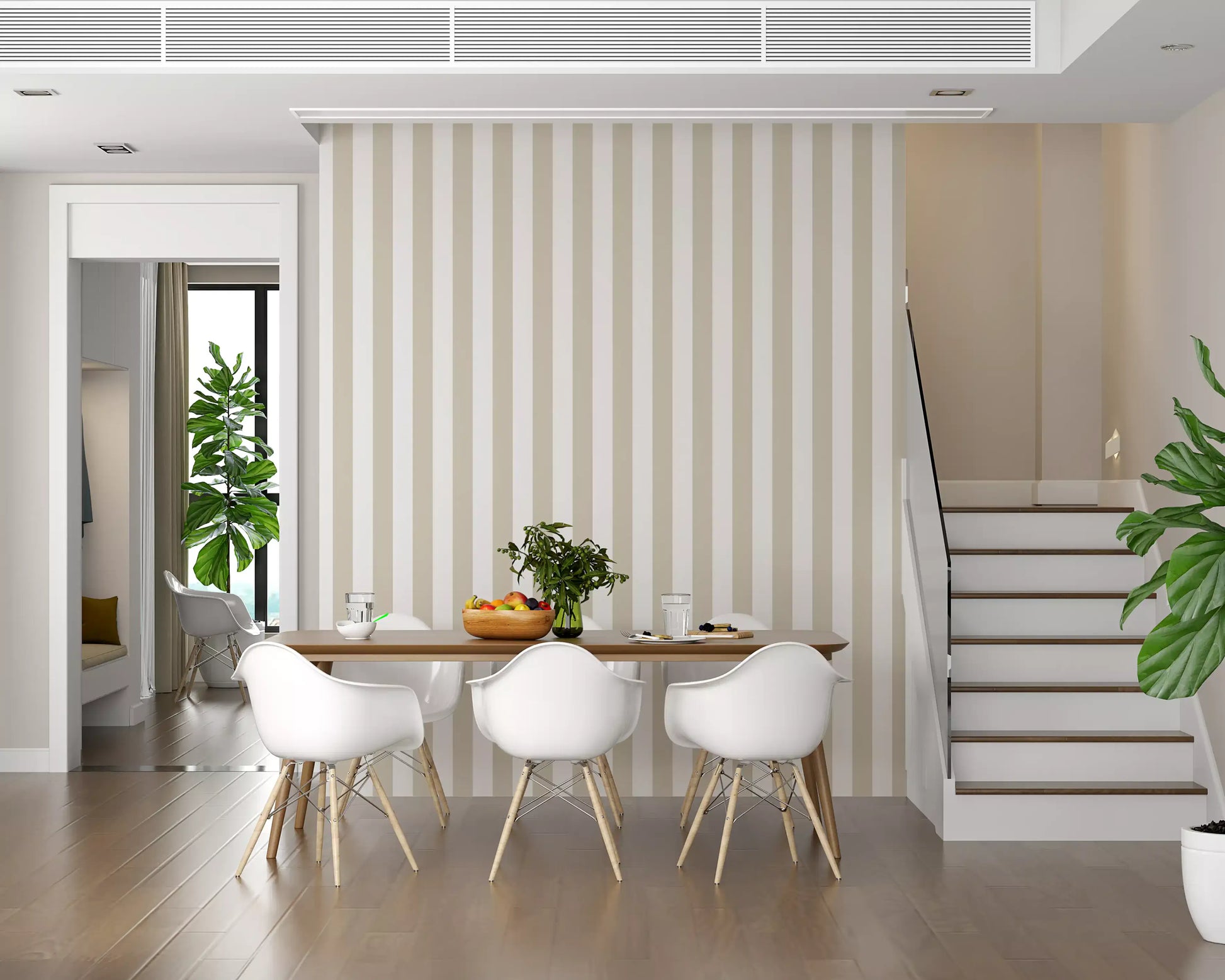 Classic Neutral Vertical Stripes Wallpaper⁠