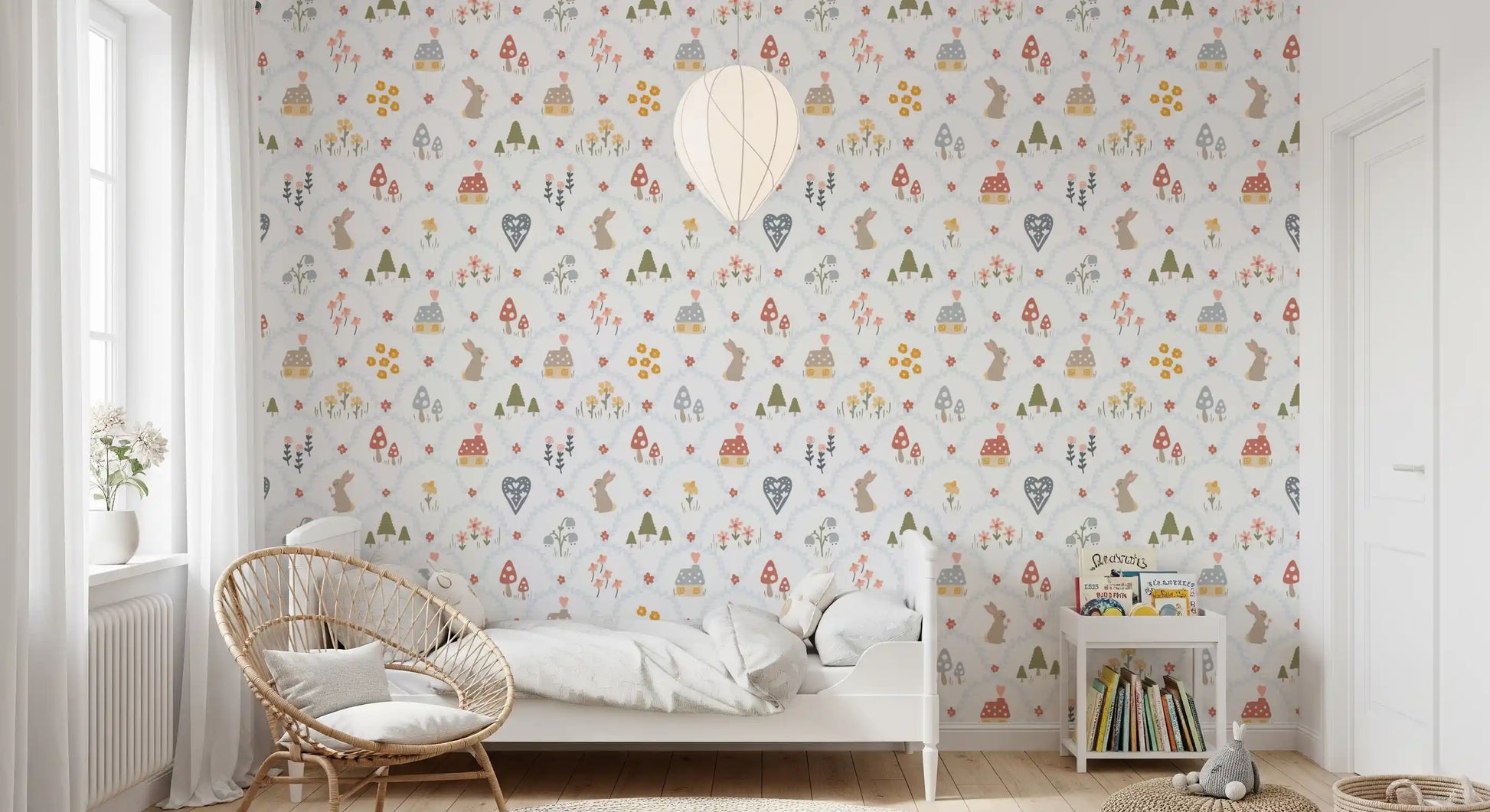 Fairytale Meadow in Blue Wallpaper⁠
