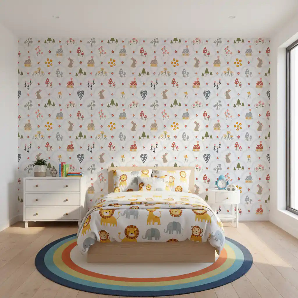 Fairytale Meadow in Blue Wallpaper⁠