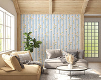 Striped Meadow Daisies Wallpaper⁠