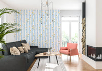 Striped Meadow Daisies Wallpaper⁠