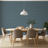 Midnight Lotus Bloom Geometric Wallpaper⁠
