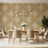 Golden Geometric Diamond Motif Wallpaper⁠