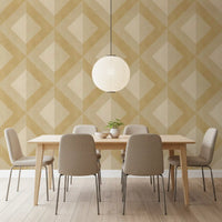 Golden Geometric Diamond Motif Wallpaper⁠