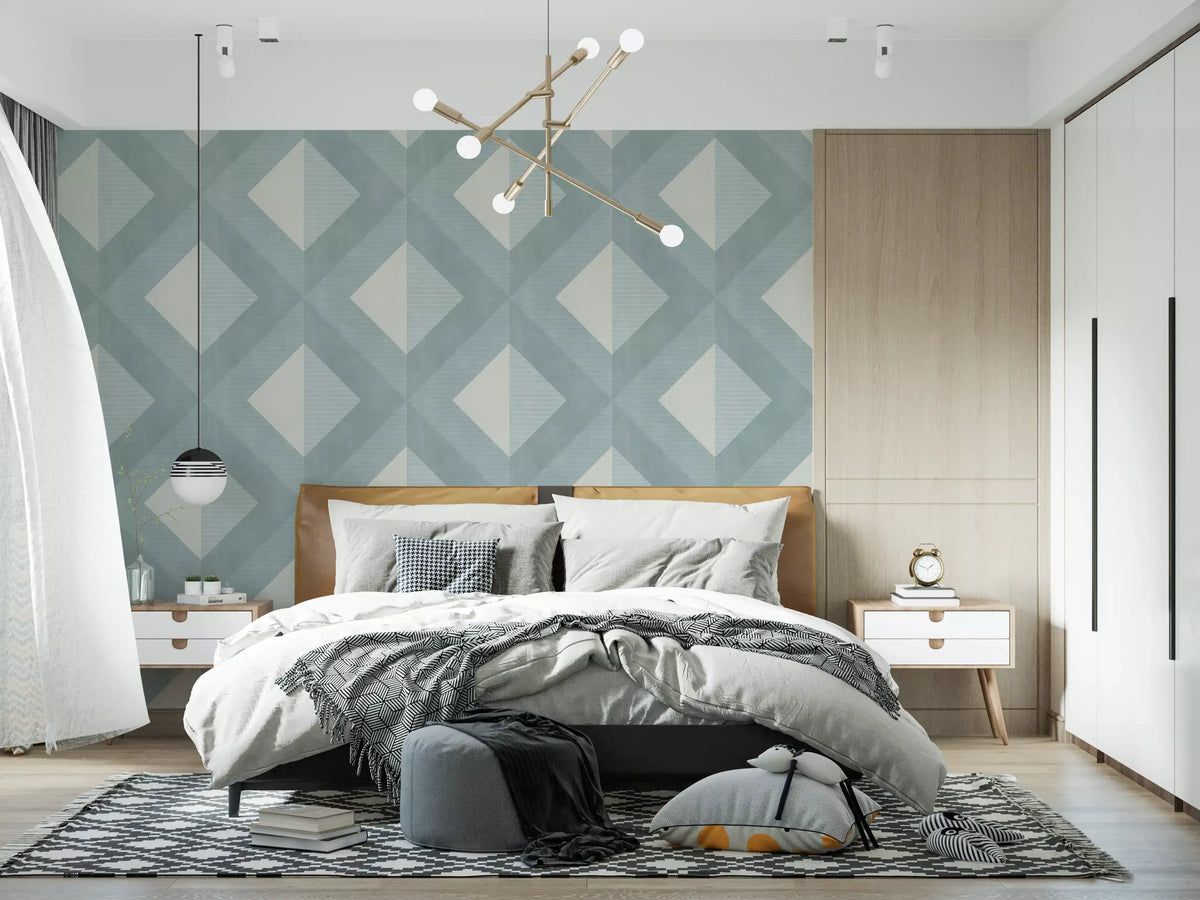 Cerulean Geometric Diamond Layer Wallpaper⁠