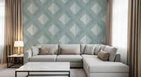 Cerulean Geometric Diamond Layer Wallpaper⁠