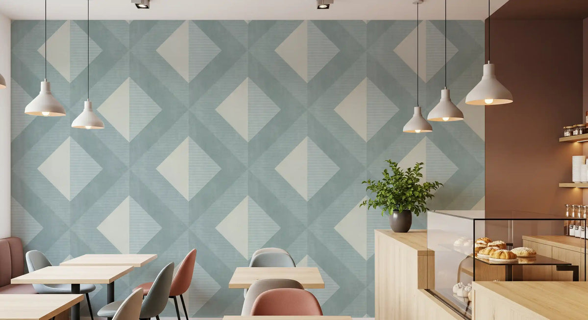 Cerulean Geometric Diamond Layer Wallpaper⁠