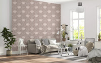 Minimalist Botanical Blossom Taupe Wallpaper⁠