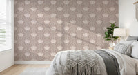 Minimalist Botanical Blossom Taupe Wallpaper⁠