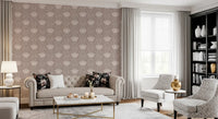 Minimalist Botanical Blossom Taupe Wallpaper⁠