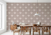 Minimalist Botanical Blossom Taupe Wallpaper⁠