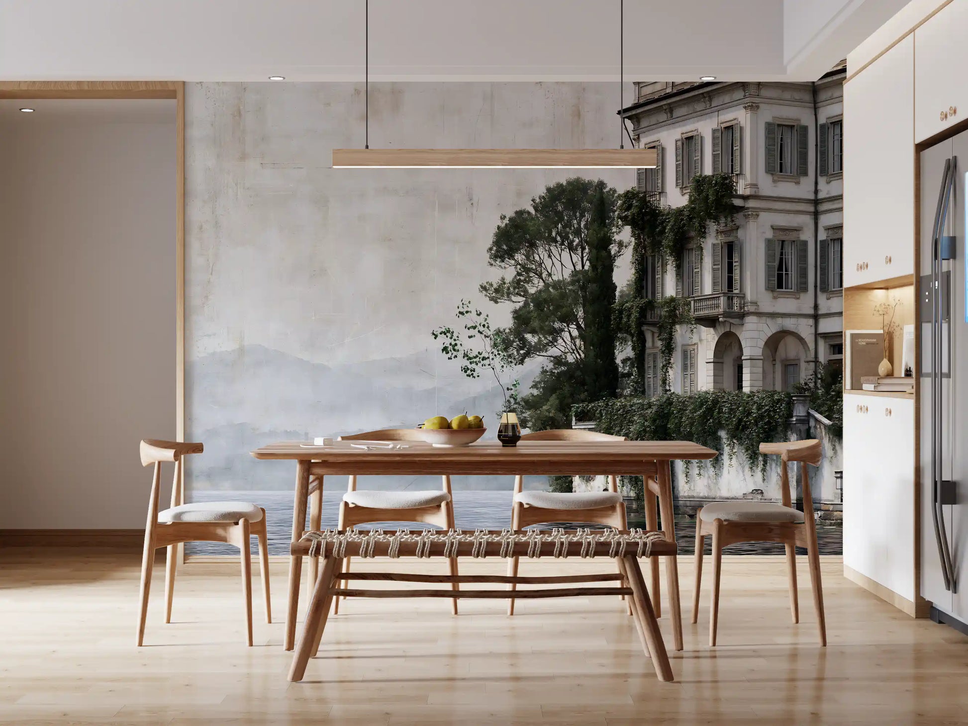 Italian Lakeside Villa Architectural View Wall Mural