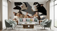 Gathering of Feline Friends Wall Mural