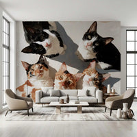 Gathering of Feline Friends Wall Mural