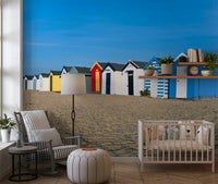 Summer Seaside Shelters Wall Mural