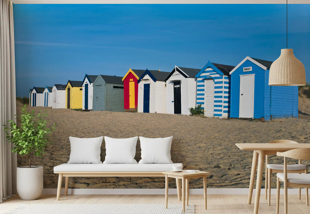 Summer Seaside Shelters Wall Mural