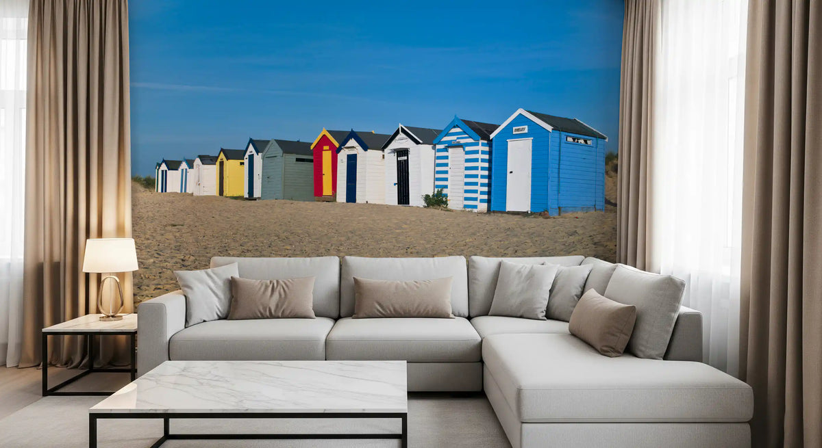 Summer Seaside Shelters Wall Mural
